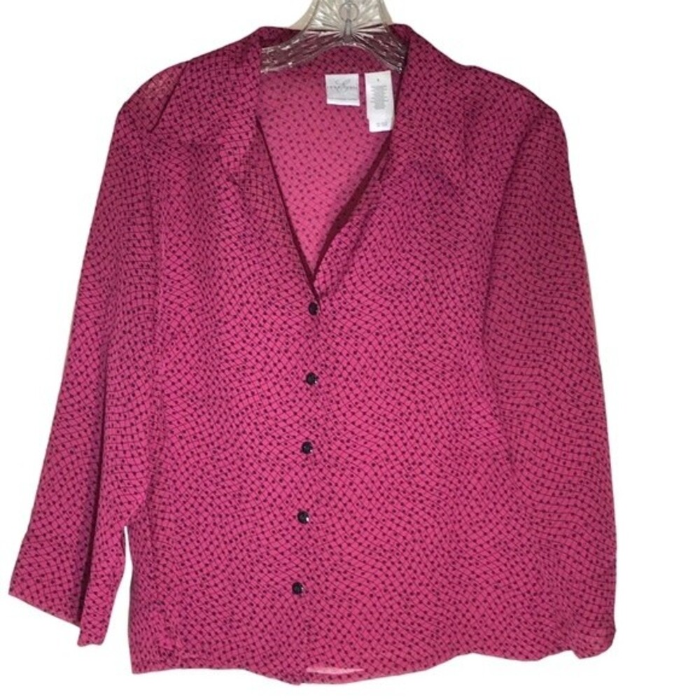 Emma James by Liz Clairborne Semi Sheer Button Up Blouse